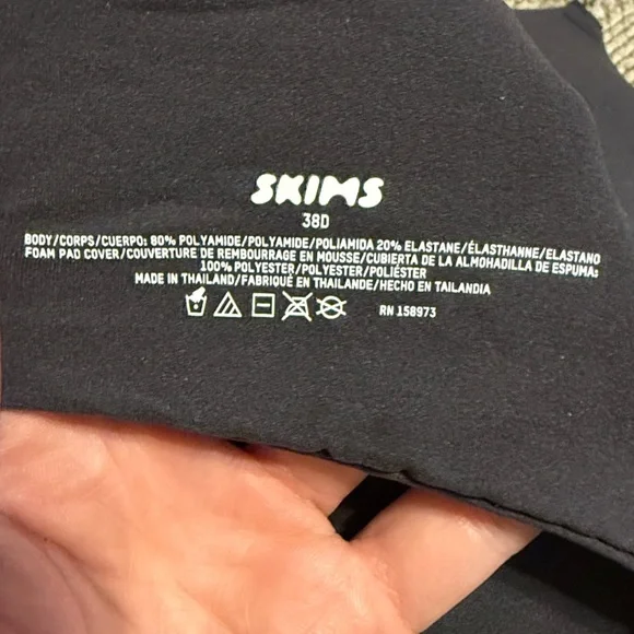 NWT SKIMS Fits Everybody Push-Up Underwire Tshirt Bra Onyx 38D